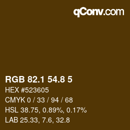 Color code: RGB 82.1 54.8 5 | qconv.com