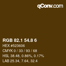 Color code: RGB 82.1 54.8 6 | qconv.com