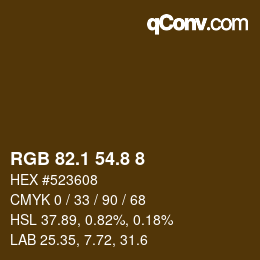 Color code: RGB 82.1 54.8 8 | qconv.com