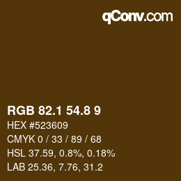 Color code: RGB 82.1 54.8 9 | qconv.com