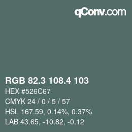 カラーコード: RGB 82.3 108.4 103 | qconv.com