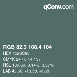 カラーコード: RGB 82.3 108.4 104 | qconv.com