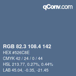 カラーコード: RGB 82.3 108.4 142 | qconv.com