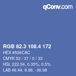カラーコード: RGB 82.3 108.4 172 | qconv.com