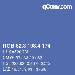 カラーコード: RGB 82.3 108.4 174 | qconv.com