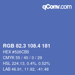 カラーコード: RGB 82.3 108.4 181 | qconv.com