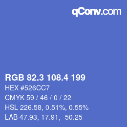 カラーコード: RGB 82.3 108.4 199 | qconv.com