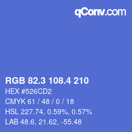 カラーコード: RGB 82.3 108.4 210 | qconv.com
