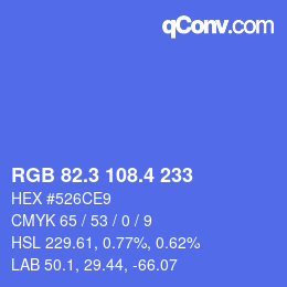カラーコード: RGB 82.3 108.4 233 | qconv.com