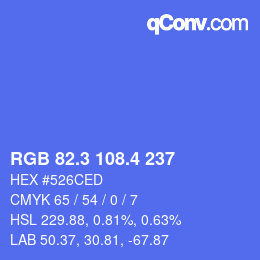 カラーコード: RGB 82.3 108.4 237 | qconv.com