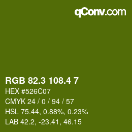 カラーコード: RGB 82.3 108.4 7 | qconv.com