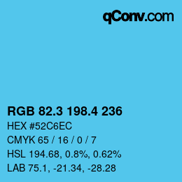 カラーコード: RGB 82.3 198.4 236 | qconv.com