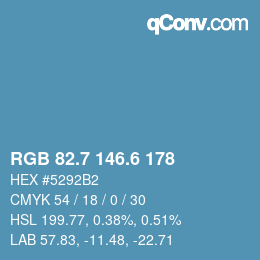 カラーコード: RGB 82.7 146.6 178 | qconv.com