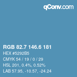 カラーコード: RGB 82.7 146.6 181 | qconv.com