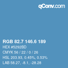 カラーコード: RGB 82.7 146.6 189 | qconv.com