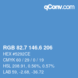 カラーコード: RGB 82.7 146.6 206 | qconv.com