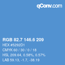 カラーコード: RGB 82.7 146.6 209 | qconv.com