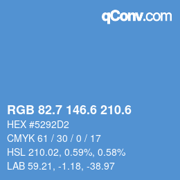 カラーコード: RGB 82.7 146.6 210.6 | qconv.com