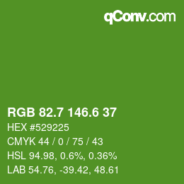 カラーコード: RGB 82.7 146.6 37 | qconv.com