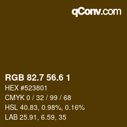 カラーコード: RGB 82.7 56.6 1 | qconv.com