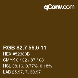 カラーコード: RGB 82.7 56.6 11 | qconv.com