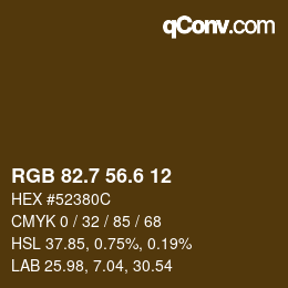 カラーコード: RGB 82.7 56.6 12 | qconv.com