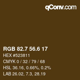 カラーコード: RGB 82.7 56.6 17 | qconv.com