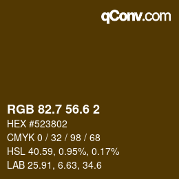カラーコード: RGB 82.7 56.6 2 | qconv.com