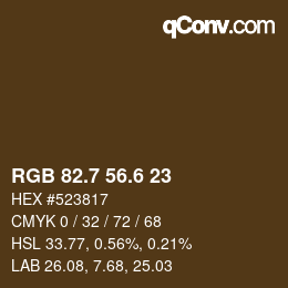 カラーコード: RGB 82.7 56.6 23 | qconv.com