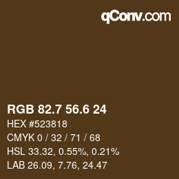 カラーコード: RGB 82.7 56.6 24 | qconv.com