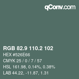 Color code: RGB 82.9 110.2 102 | qconv.com