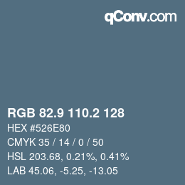 Code couleur: RGB 82.9 110.2 128 | qconv.com