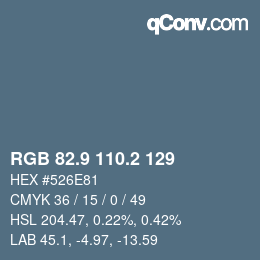 カラーコード: RGB 82.9 110.2 129 | qconv.com