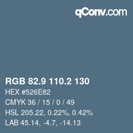 Farbcode: RGB 82.9 110.2 130 | qconv.com