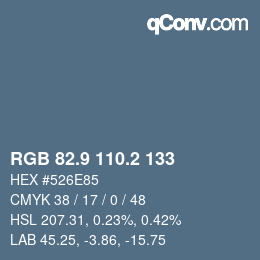 Color code: RGB 82.9 110.2 133 | qconv.com
