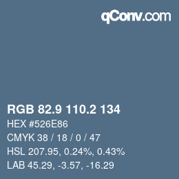 Color code: RGB 82.9 110.2 134 | qconv.com