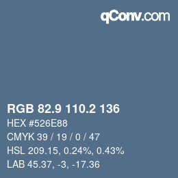 Color code: RGB 82.9 110.2 136 | qconv.com