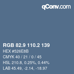 Color code: RGB 82.9 110.2 139 | qconv.com