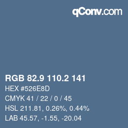 Color code: RGB 82.9 110.2 141 | qconv.com