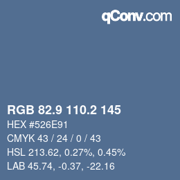 Color code: RGB 82.9 110.2 145 | qconv.com