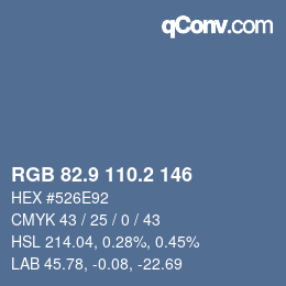 Color code: RGB 82.9 110.2 146 | qconv.com