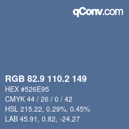 Color code: RGB 82.9 110.2 149 | qconv.com
