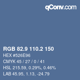 Farbcode: RGB 82.9 110.2 150 | qconv.com