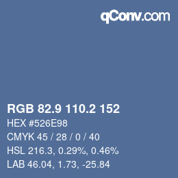 Farbcode: RGB 82.9 110.2 152 | qconv.com
