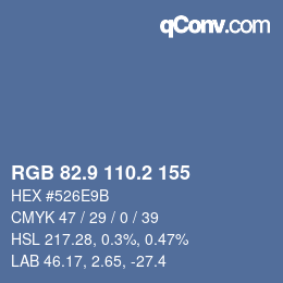 カラーコード: RGB 82.9 110.2 155 | qconv.com