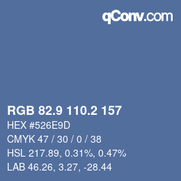 Color code: RGB 82.9 110.2 157 | qconv.com