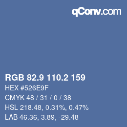 Color code: RGB 82.9 110.2 159 | qconv.com