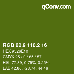 カラーコード: RGB 82.9 110.2 16 | qconv.com
