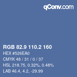 Color code: RGB 82.9 110.2 160 | qconv.com
