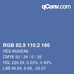 Color code: RGB 82.9 110.2 166 | qconv.com